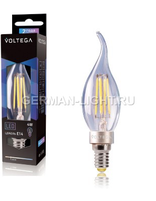 Лампа Voltega 7004 Свеча на ветру Е14 2800К 4W VG10-CW1E14warm4W-F