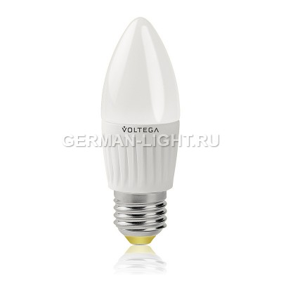 Лампа светодиодная Voltega свеча белая E27 6,5W 2800K VG1-C2E27warm6W-C (4690) 5717
