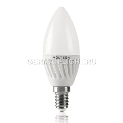 Лампа светодиодная Voltega свеча белая E14 6,5W 4000K VG1-C2E14cold6W-C (4687) 5716