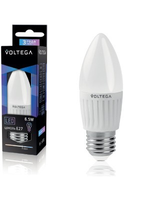 Лампа светодиодная Voltega свеча белая E27 6,5W 4000K VG1-C2E27cold6W-C (4689) 5718